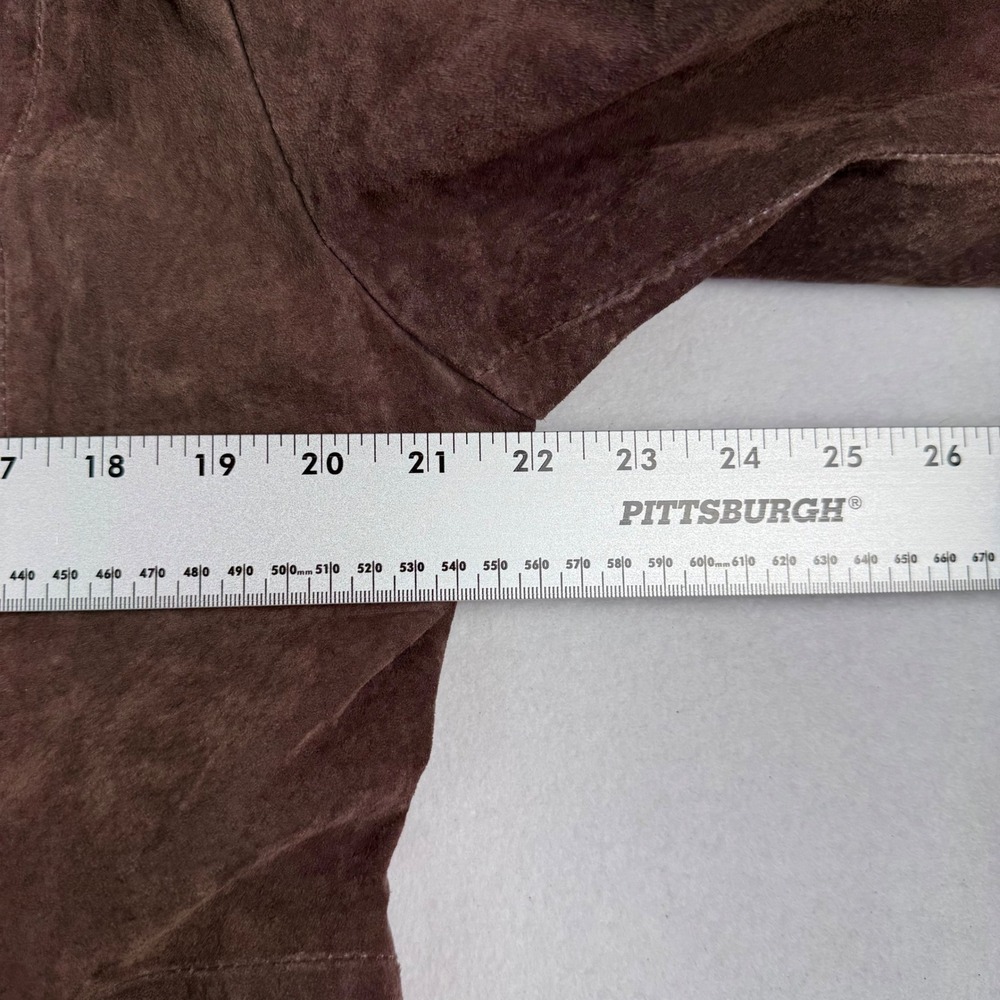 Wilsons Leather Maxima Brown Suede Faux Fur Trim Penny Lane Coat Womens Large - Picture 5 of 7